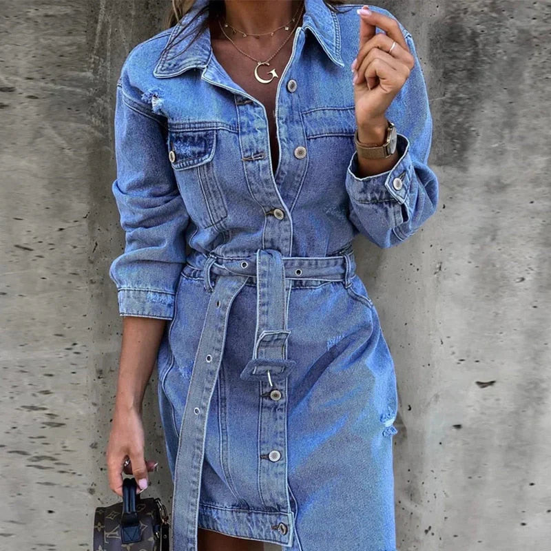 Robe de chambre en Jean Tendance - Reyhan pour un Look Élégant et Confortable