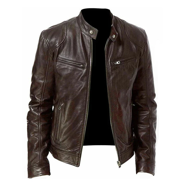 Women's motorcycle jacket for autumn, zip-up mid-season jacket for everyday looks
