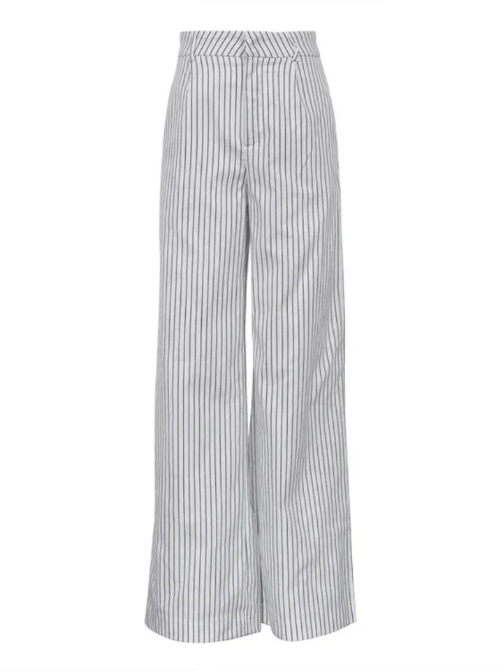 Lotte - Elegant black and white striped pants