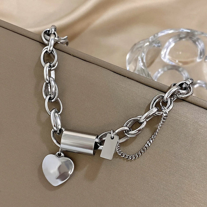 Bracelet femme imposant en acier chirurgical, style automnal