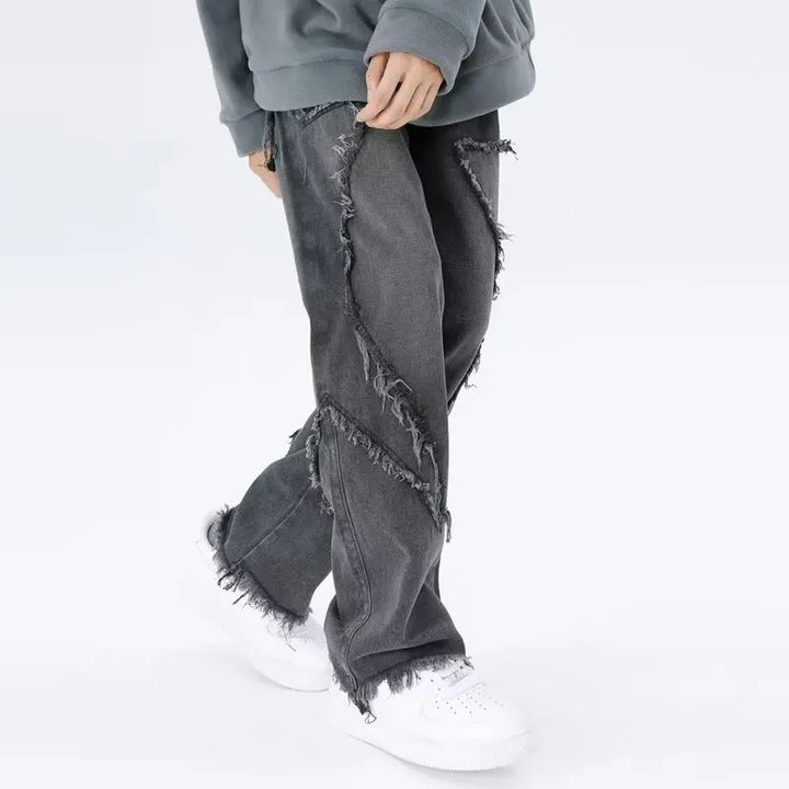 Zyren - Jeans oversize tendance avec un effet destroy stylé