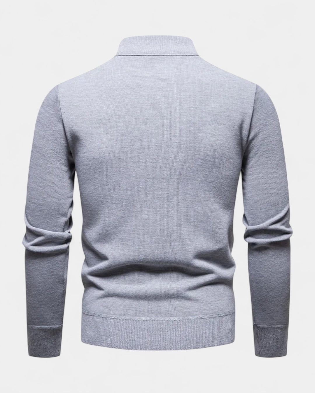 Pull homme en coton à demi-zip, col montant côtelé, modèle automnal