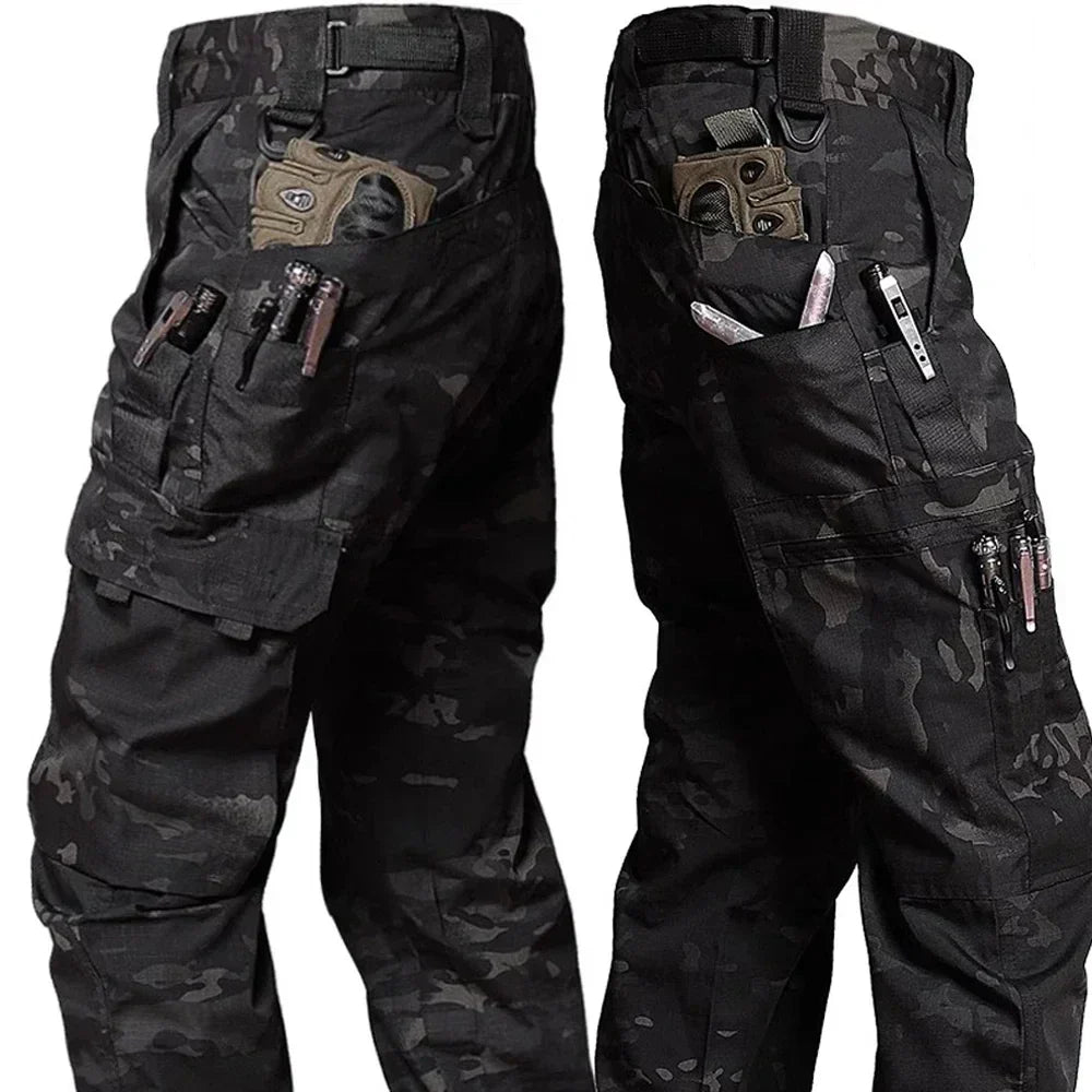 Pantalon cargo homme tactique déperlant et résistant, pantalon outdoor pour l'automne