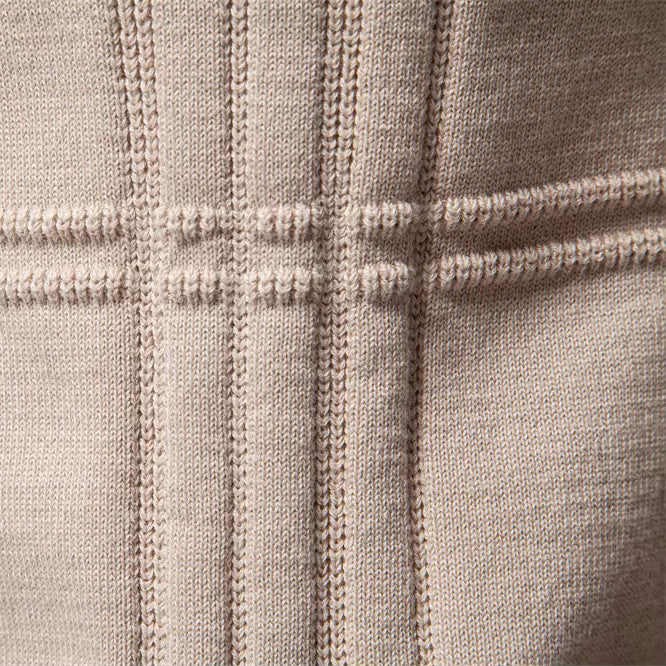 Pull en laine pour homme à col rond côtelé, style décontracté d’automne