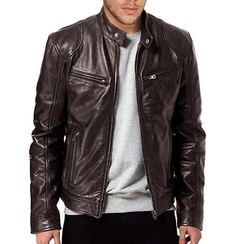 Women's motorcycle jacket for autumn, zip-up mid-season jacket for everyday looks