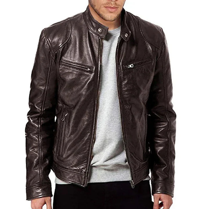 Women's motorcycle jacket for autumn, zip-up mid-season jacket for everyday looks