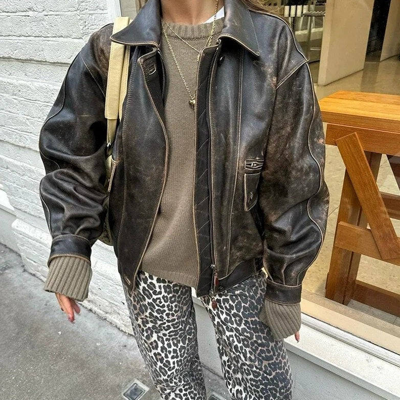 Chandra - Retro jeans with a very trendy leopard pattern
