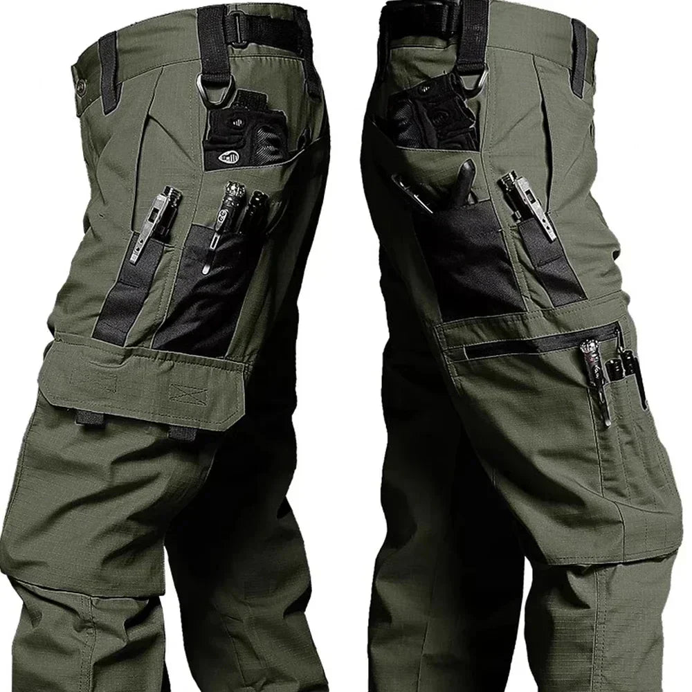 Pantalon cargo homme tactique déperlant et résistant, pantalon outdoor pour l'automne