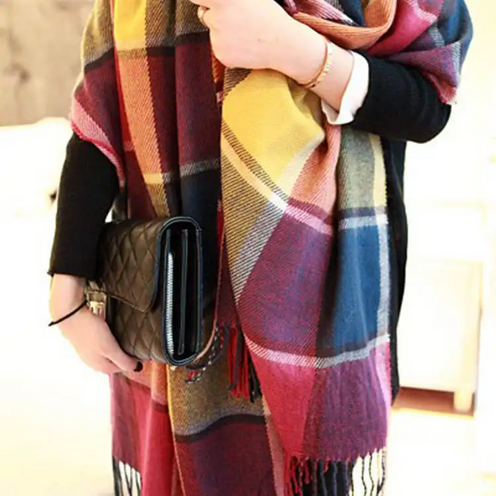 Écharpe en cachemire pour femme ultra douce chaude légère accessoire d’automne élégant