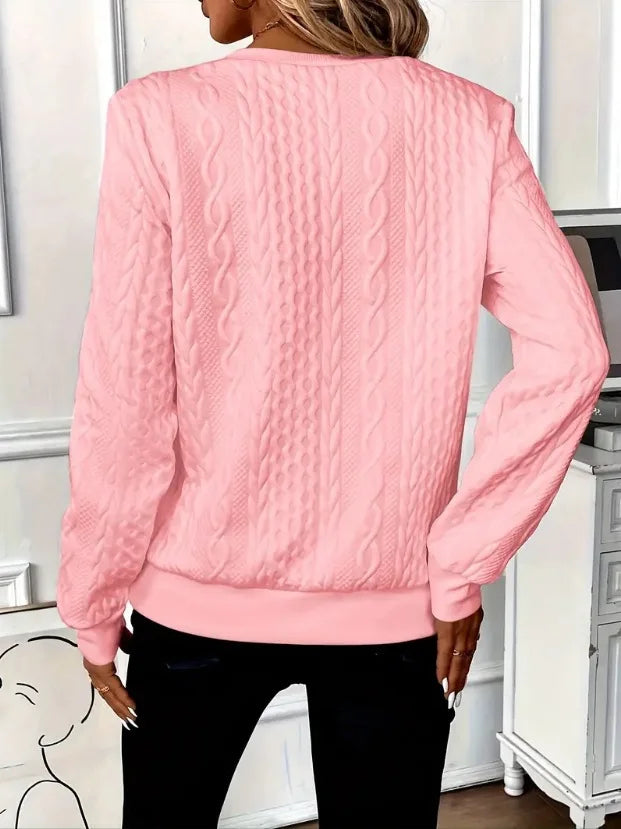 Women's textured zip-up sweatshirt for autumn and everyday outfits