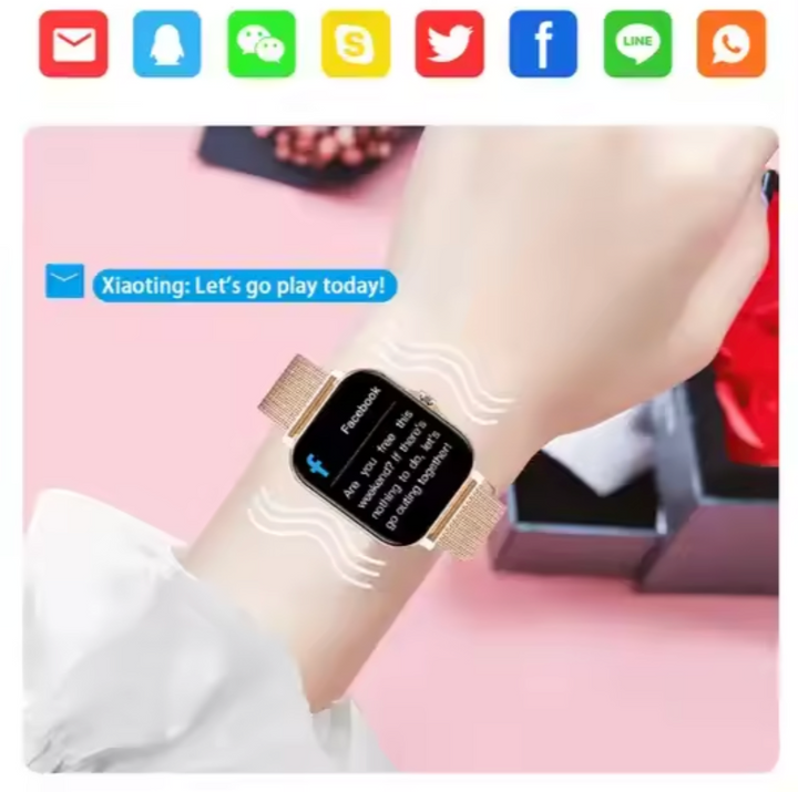 LuxeTime | Elegant Smartwatch for Women with Activity Tracker, Heart Rate Monitor, and Chic Design.