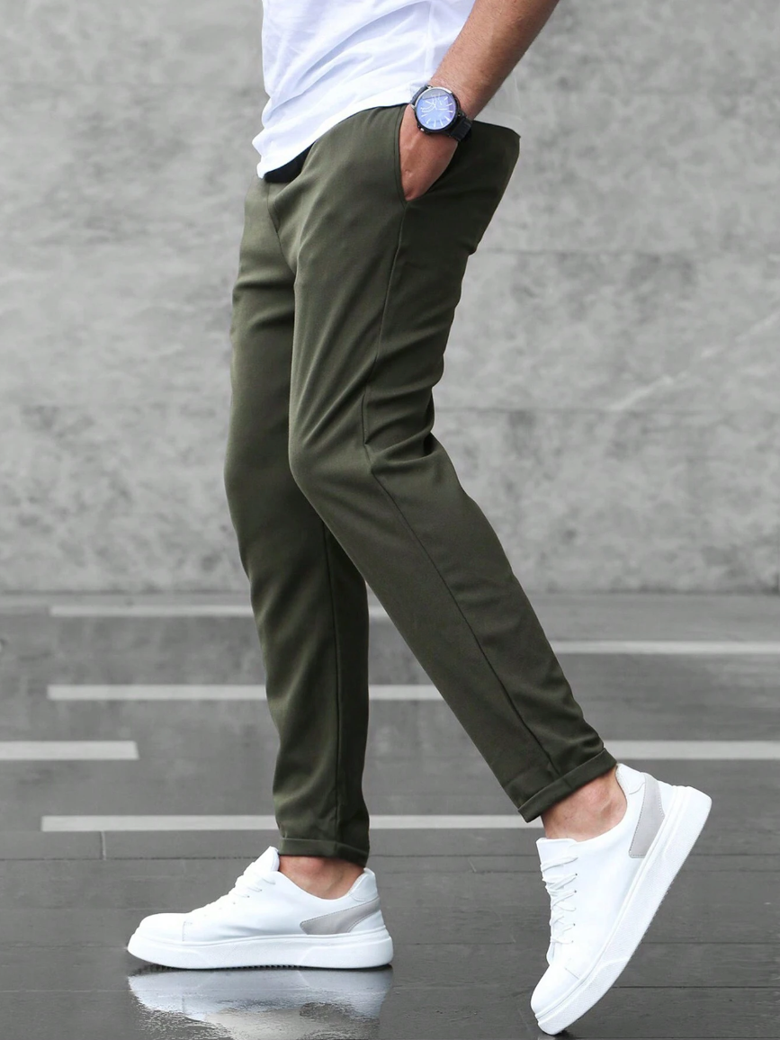 Men's stretch cotton trousers for autumn