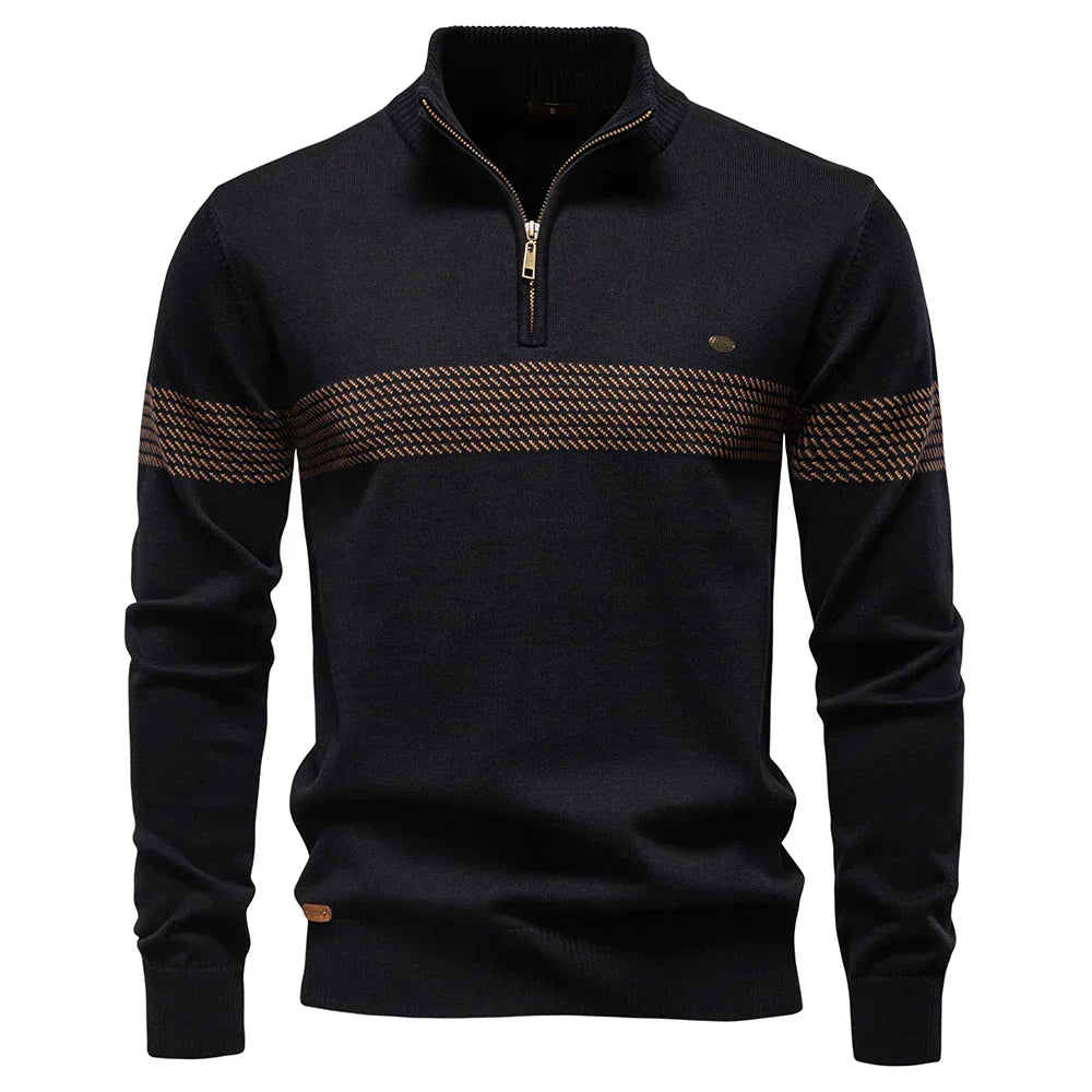 Pull en maille à fermeture éclair courte | Confort et style moderne