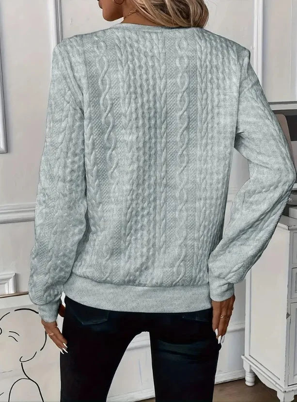 Women's textured zip-up sweatshirt for autumn and everyday outfits