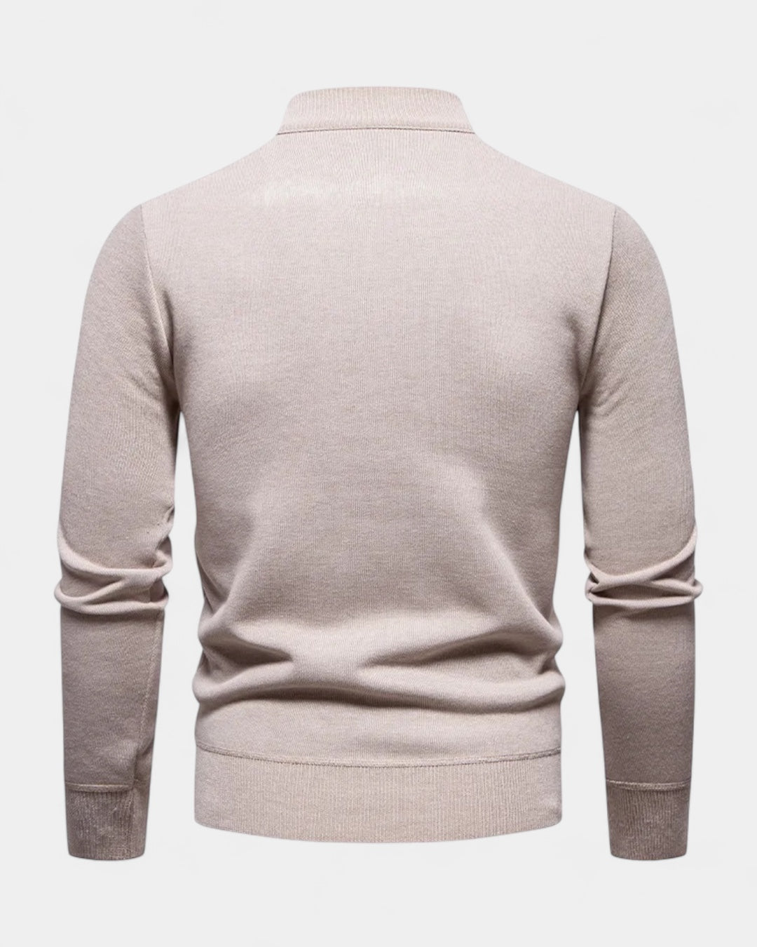 Pull homme en coton à demi-zip, col montant côtelé, modèle automnal