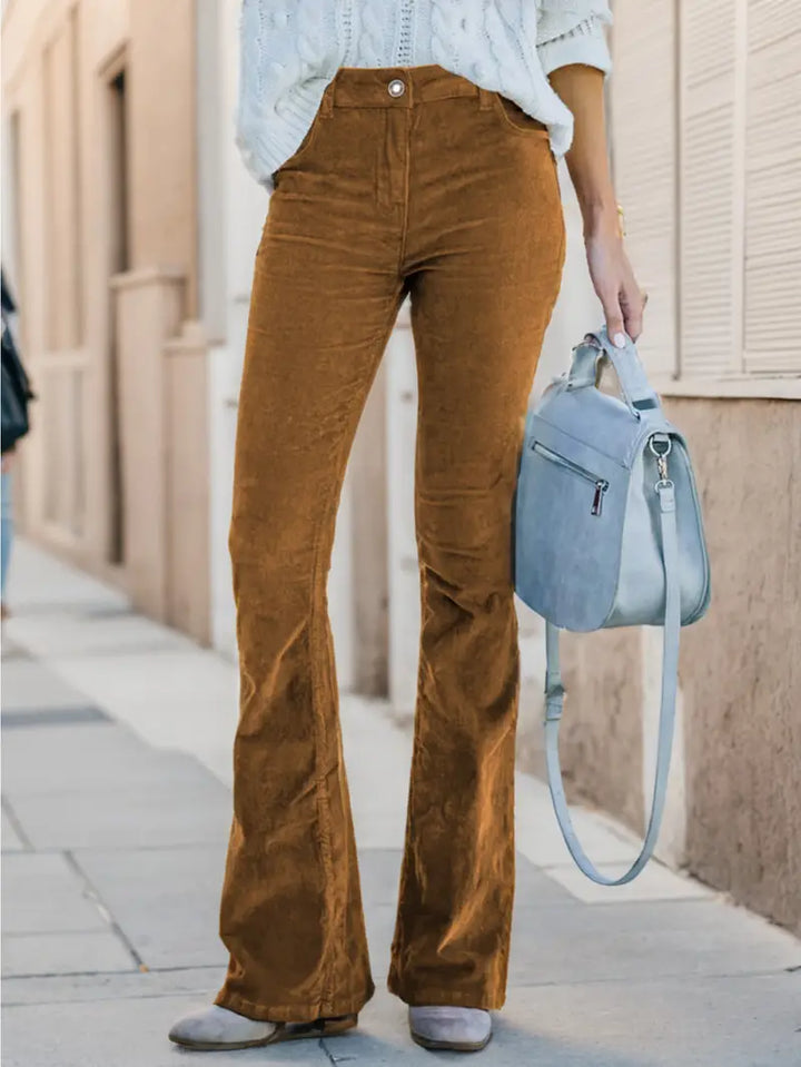 Sienna - pantalon évasé en velours côtelé élégant pour femmes pour un look tendance.