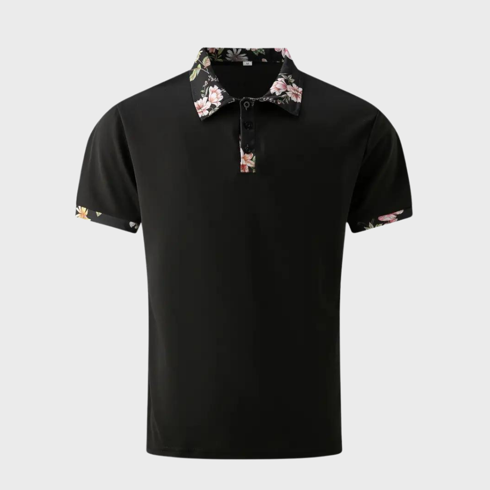 Stef Chemise à col polo pour hommes avec un imprimé floral élégant pour une allure raffinée.