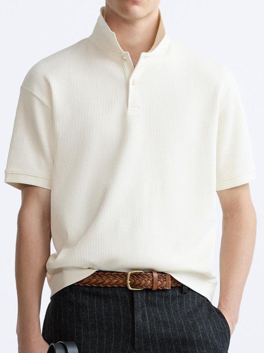 Polo à Manches Courtes Élégante en Crème - Stylé et Confortable pour Toutes les Occasions