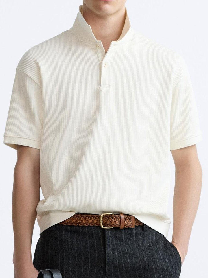 Polo à Manches Courtes Élégante en Crème - Stylé et Confortable pour Toutes les Occasions