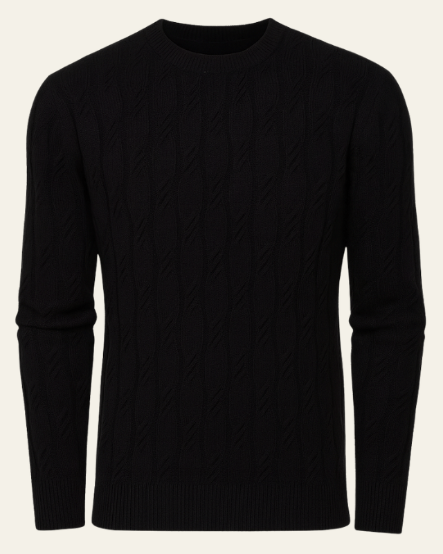 Pull en laine pour homme à maille torsadée, idéal pour l’automne et les journées fraîches