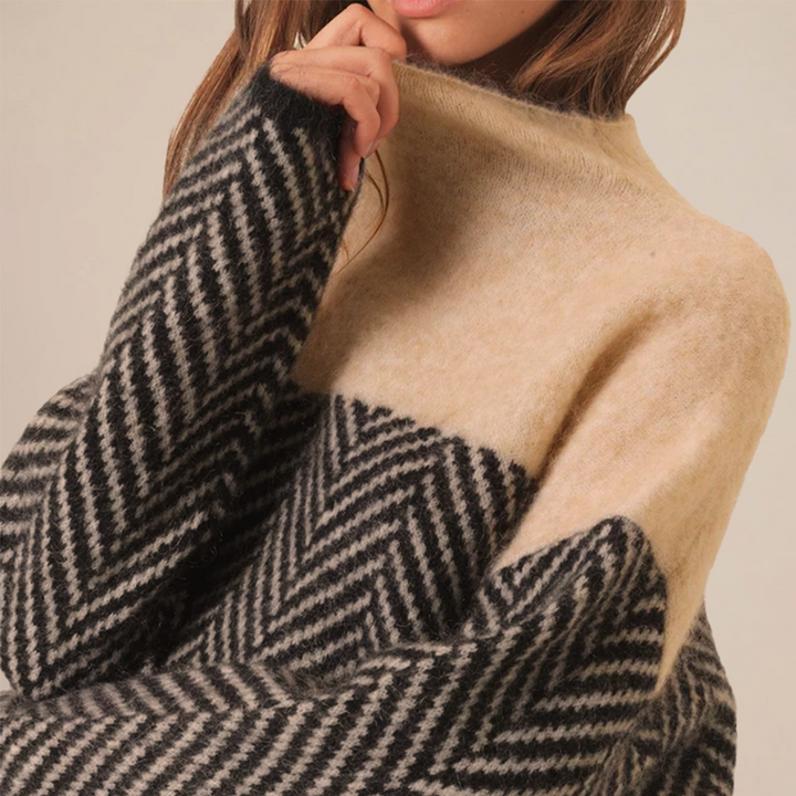 Pull homme en laine mérinos à col montant en maille élégante pour l’automne et l’hiver