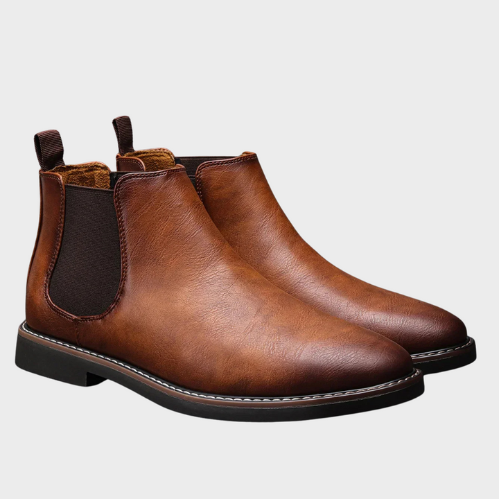 Bottines Chelsea homme en cuir à enfiler, hauteur cheville, pour l’automne