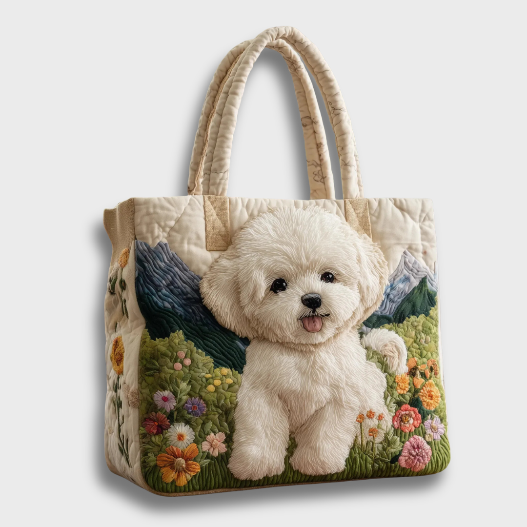 Quilted fabric tote bag for women for autumn