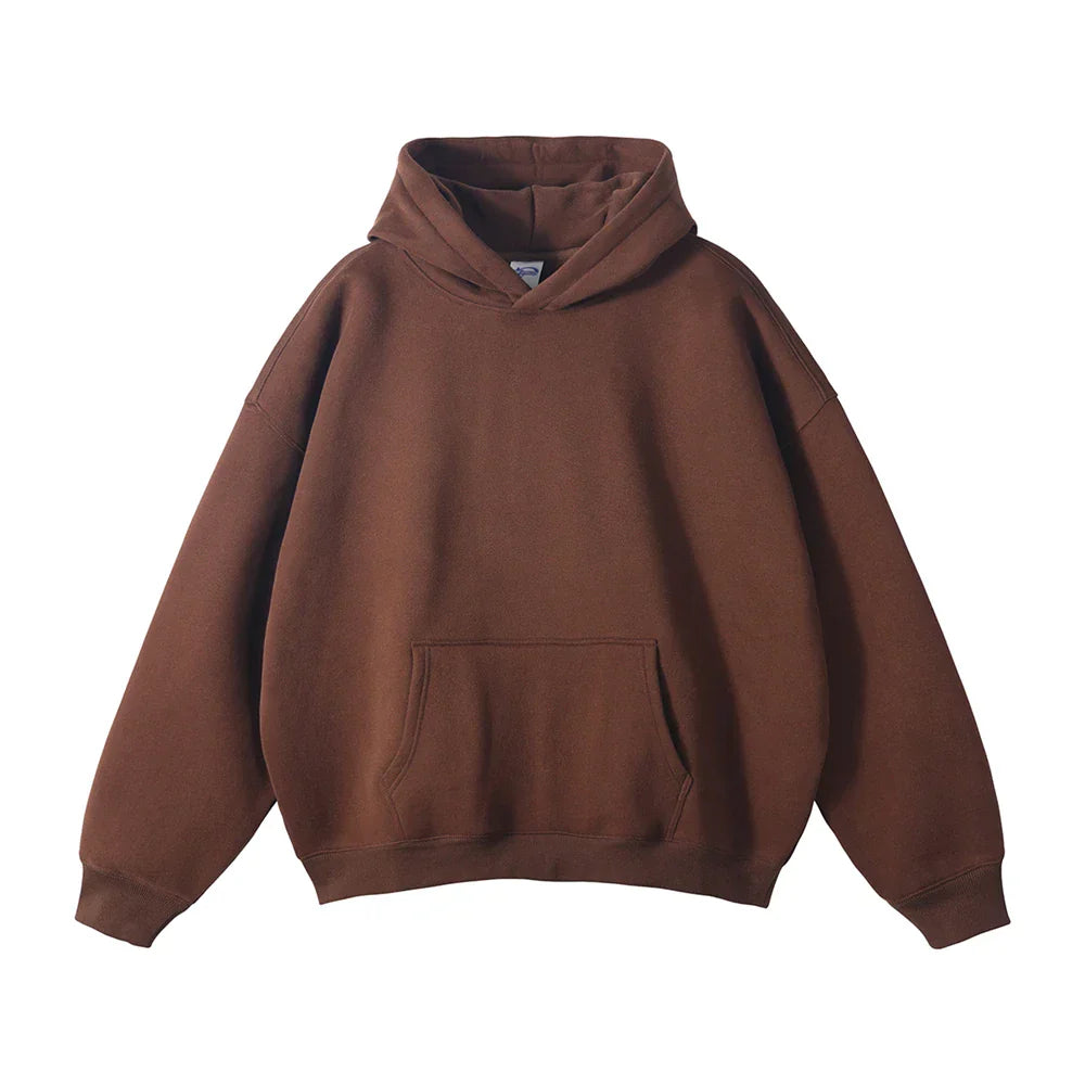 Hoodie en fleece pour homme à capuche coupe décontractée sweat chaud pour l’automne