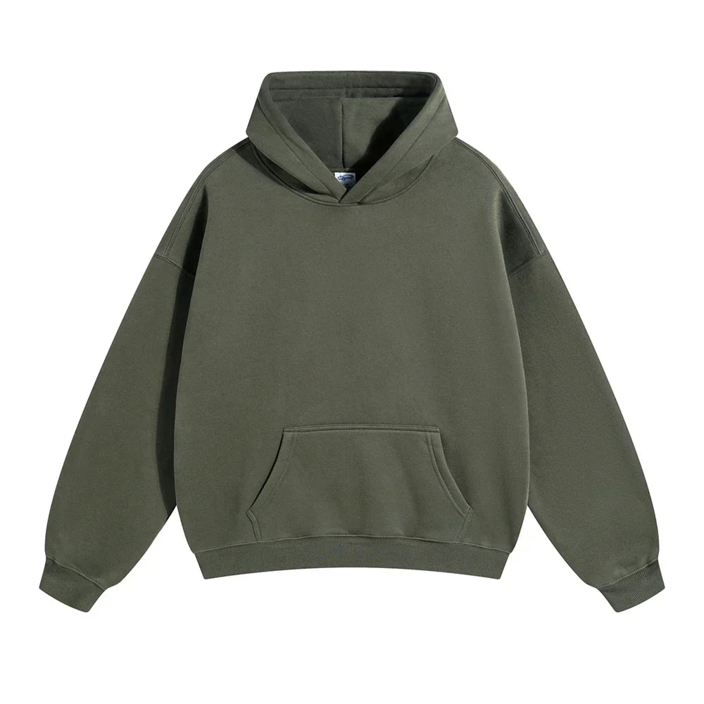 Hoodie en fleece pour homme à capuche coupe décontractée sweat chaud pour l’automne