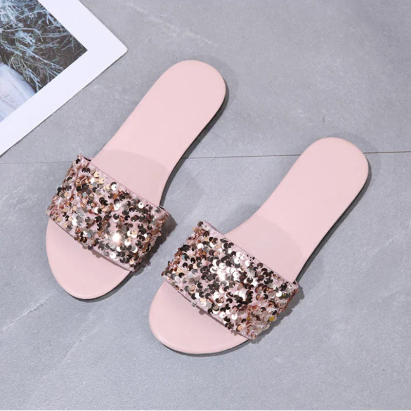 Stella - Elegant and Luxurious Women's Flip-Flops with Sparkling Details, Perfect for the Beach!