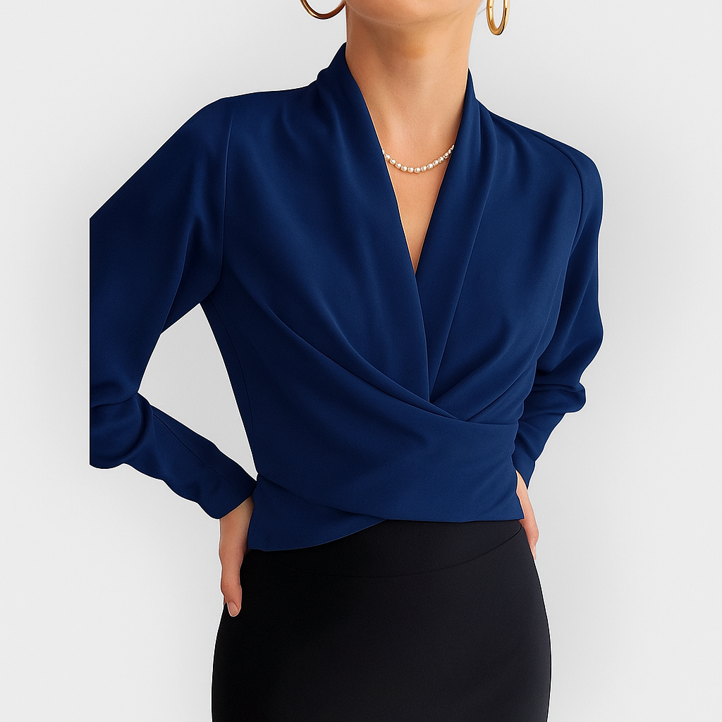 Blouse femme en coton à manches bouffantes pour l’automne