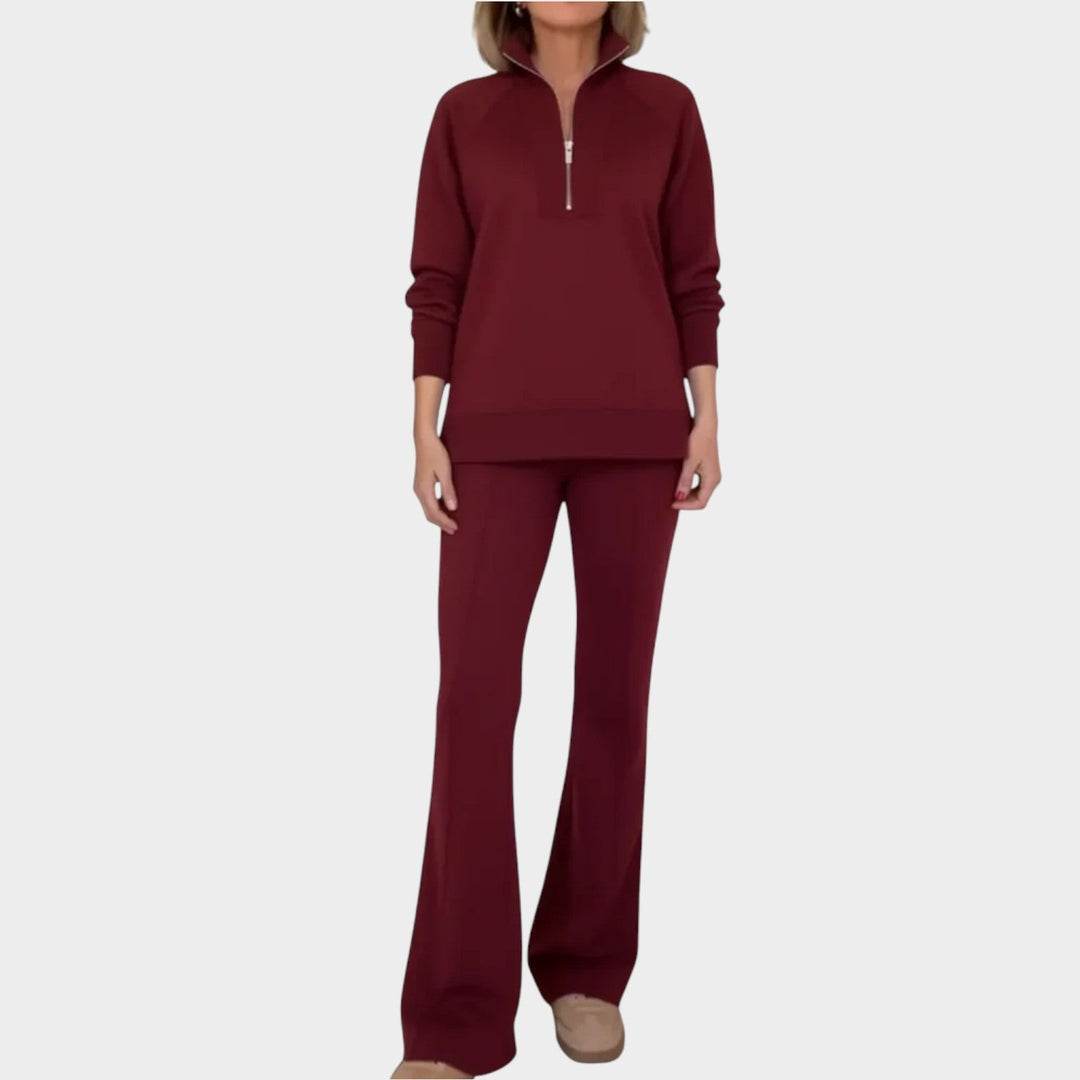 Ensemble de survêtement en maille pour femme, deux pièces, automne