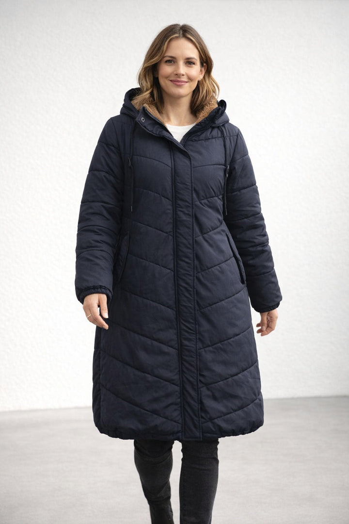 Parka femme matelassée longue à capuche, manteau d’hiver chaud