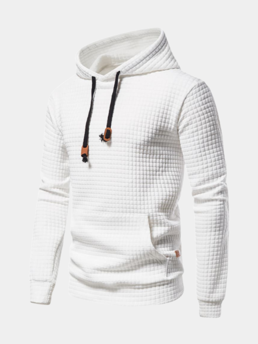 Sweat à capuche homme en coton gaufré, à enfiler, pour l’automne