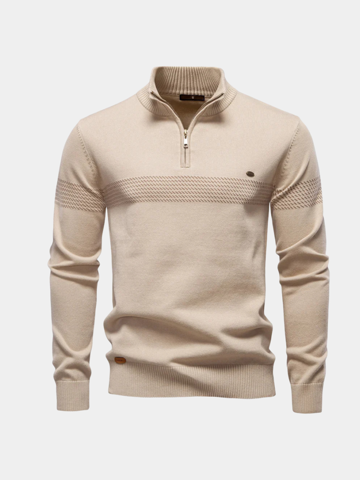 Pull en maille à fermeture éclair courte | Confort et style moderne