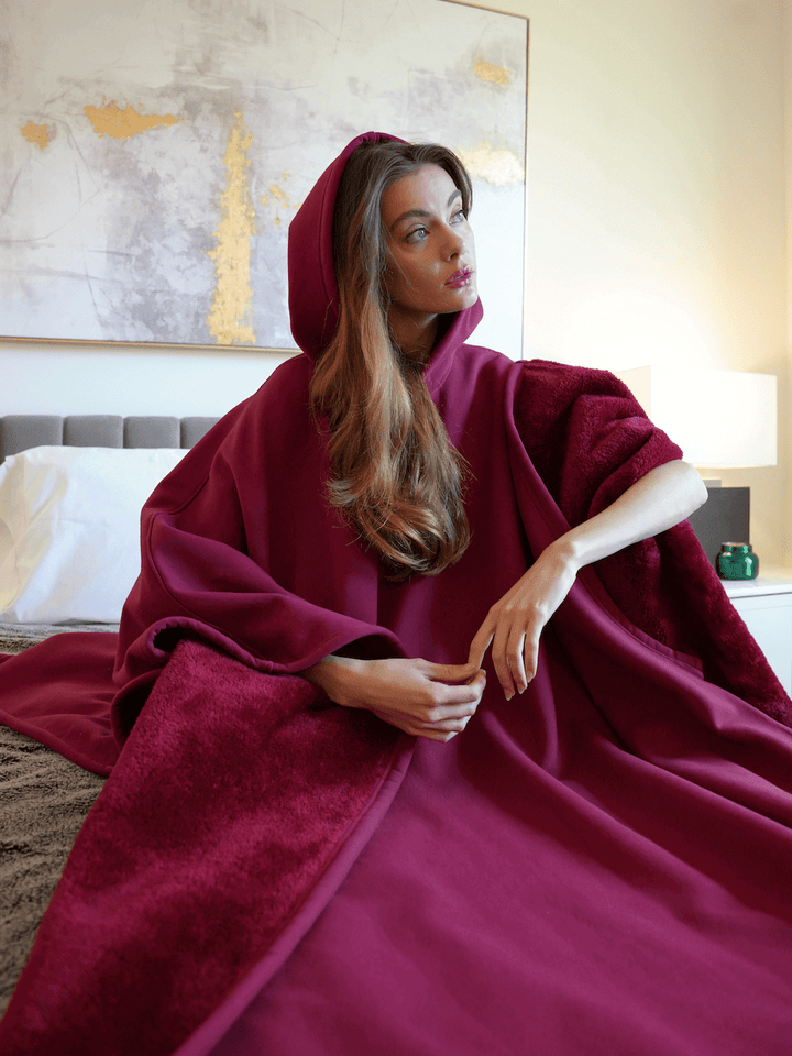 Couverture à capuche oversize pour femme, plaid portable pour la fin de l’été et l’automne