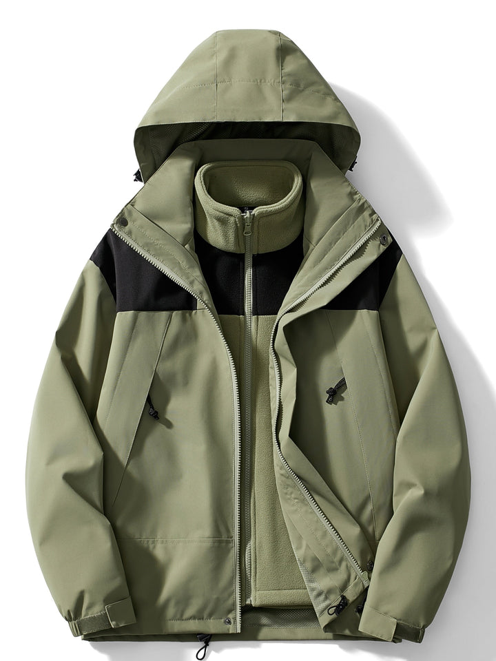 Veste de pluie 3-en-1 pour femme avec polaire à capuche, pour l’automne