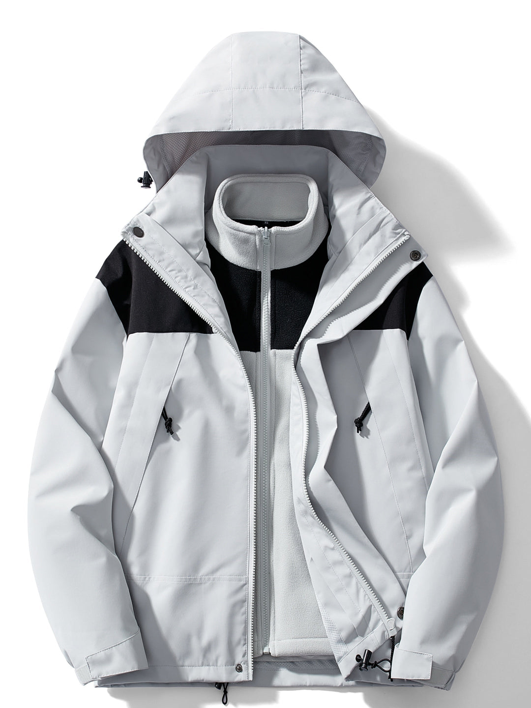 Veste de pluie 3-en-1 pour femme avec polaire à capuche, pour l’automne