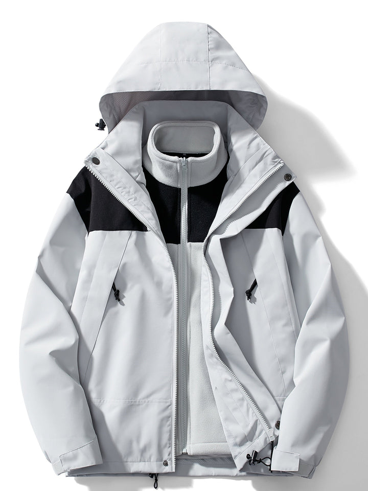 Veste de pluie 3-en-1 pour femme avec polaire à capuche, pour l’automne