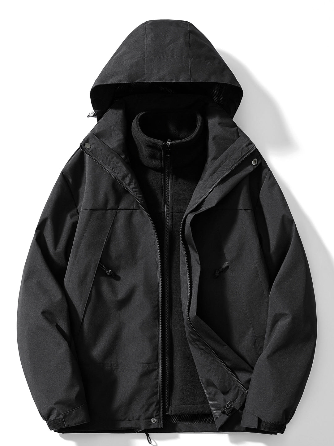 Veste de pluie 3-en-1 pour femme avec polaire à capuche, pour l’automne