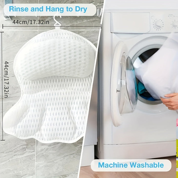 Coussin de bain LuxieSpa 4D Luxe - Coussin respirant avec support pour le cou et le dos pour un bain relaxant