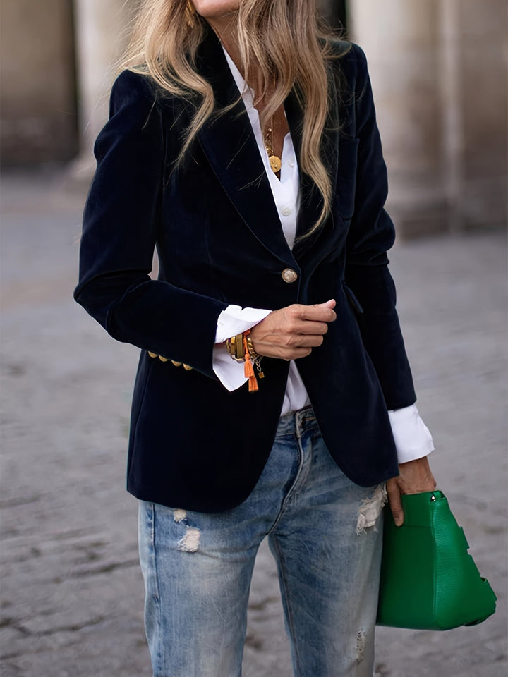 Blazer femme ajusté élégant en tissu léger pour l’été et les tenues professionnelles