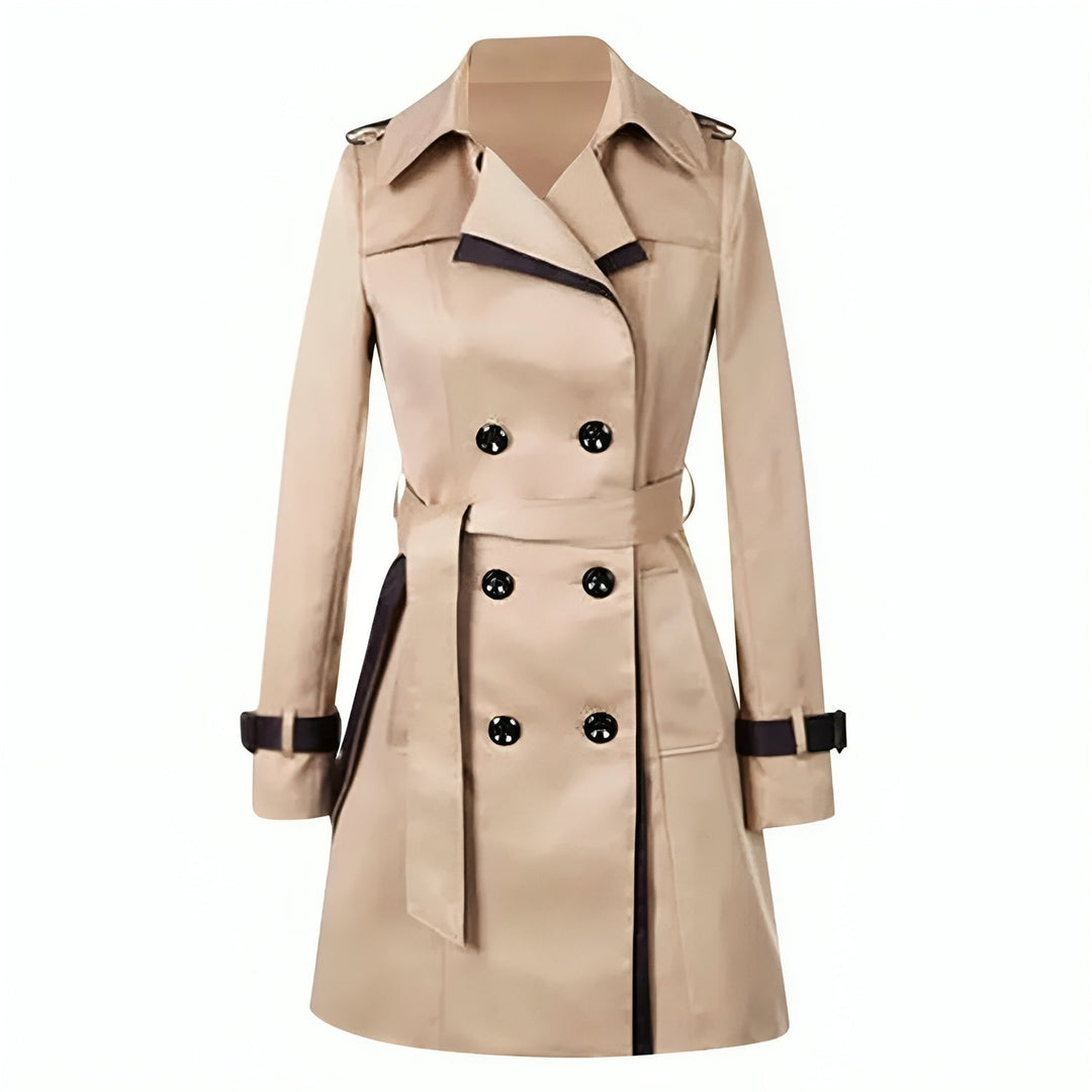 Women's cotton double-breasted trench coat for autumn