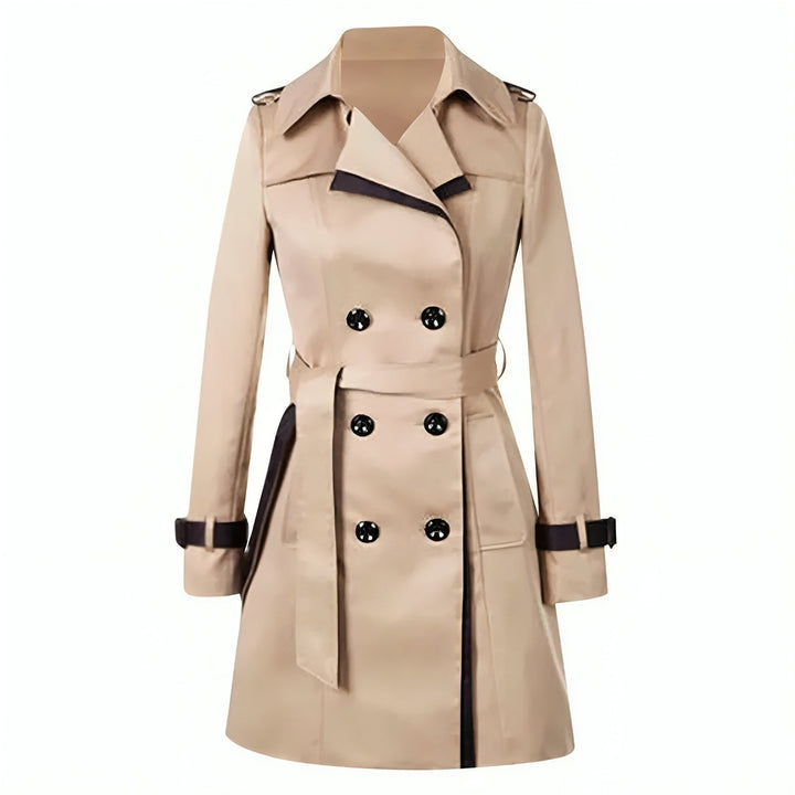 Women's cotton double-breasted trench coat for autumn