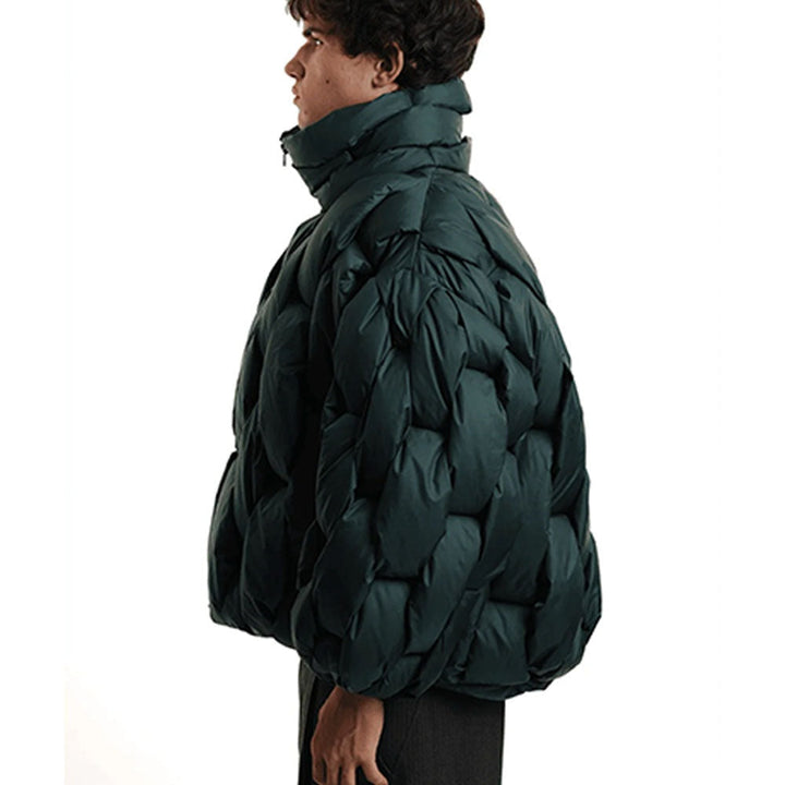 Doudoune femme oversize en duvet à col, courte et chaude pour l’hiver