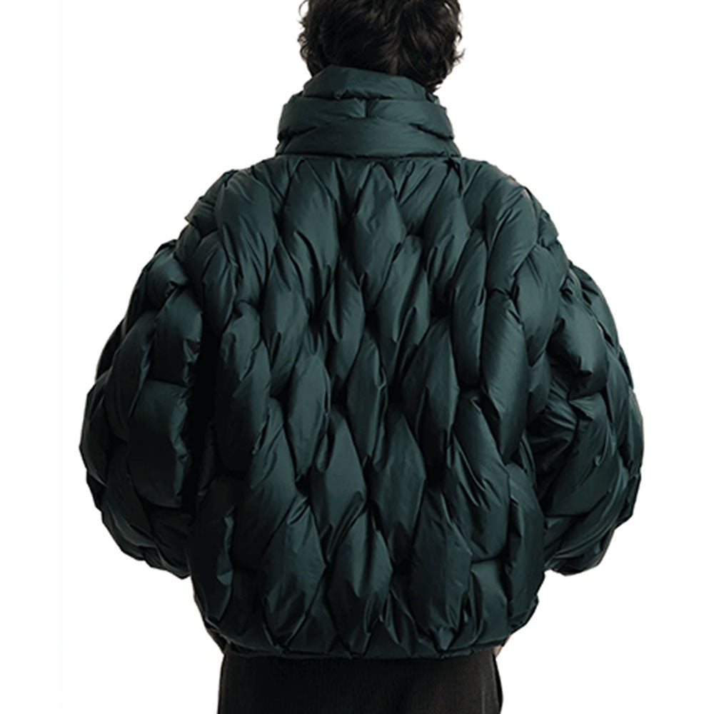 Doudoune femme oversize en duvet à col, courte et chaude pour l’hiver