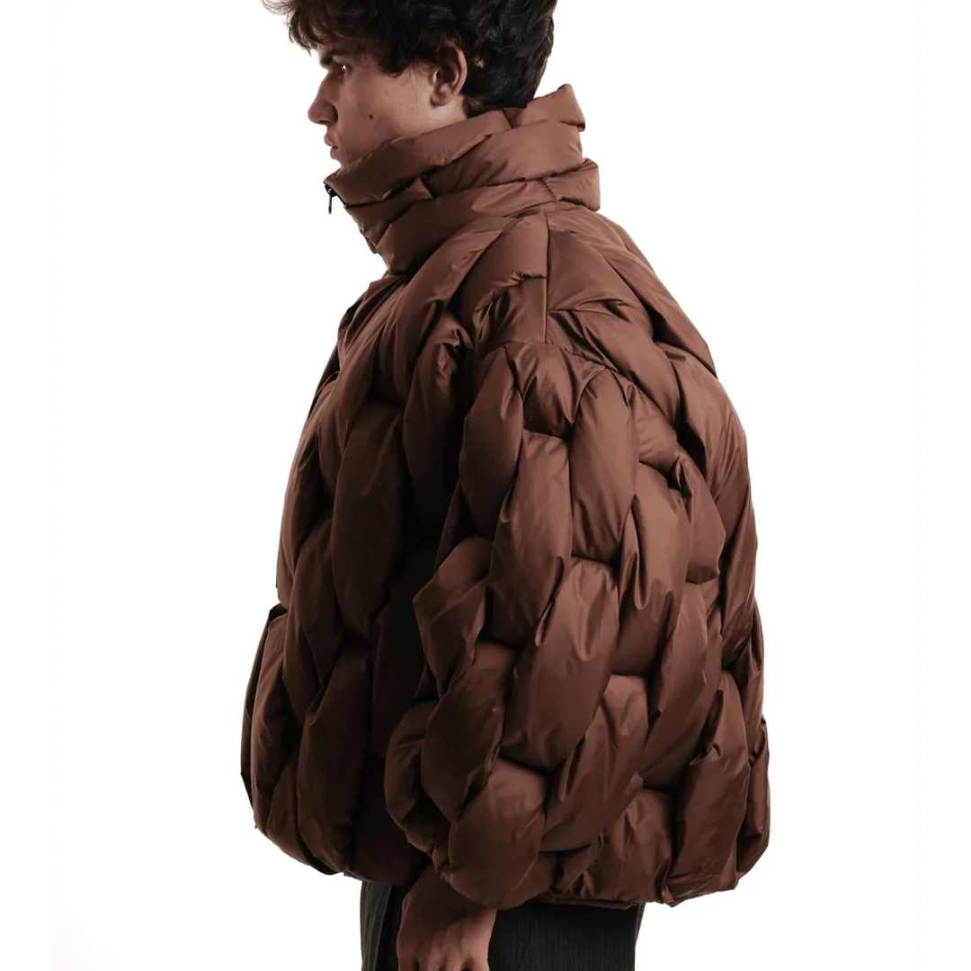 Doudoune femme oversize en duvet à col, courte et chaude pour l’hiver