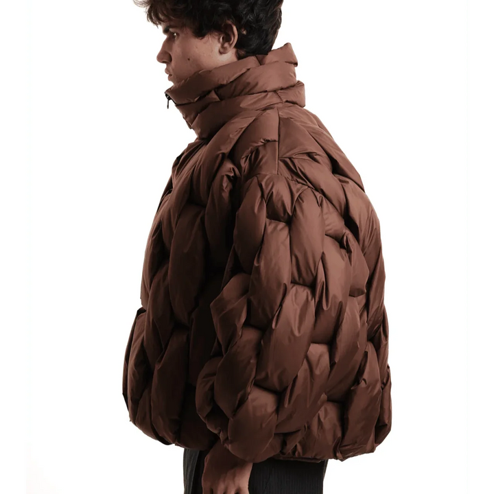 Doudoune femme oversize en duvet à col, courte et chaude pour l’hiver