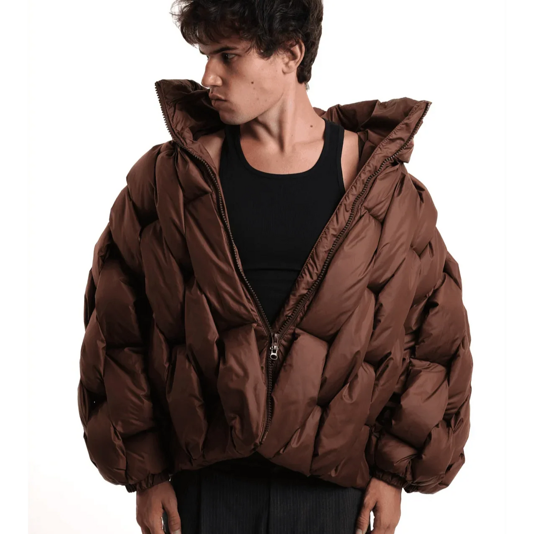 Doudoune femme oversize en duvet à col, courte et chaude pour l’hiver