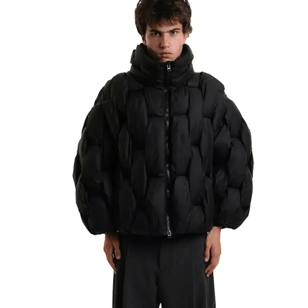 Doudoune femme oversize en duvet à col, courte et chaude pour l’hiver